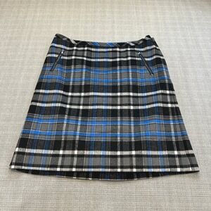 Talbots Skirt 12 Wool Blend Blue‎ Tartan Classic Schoolgirl Academia Preppy